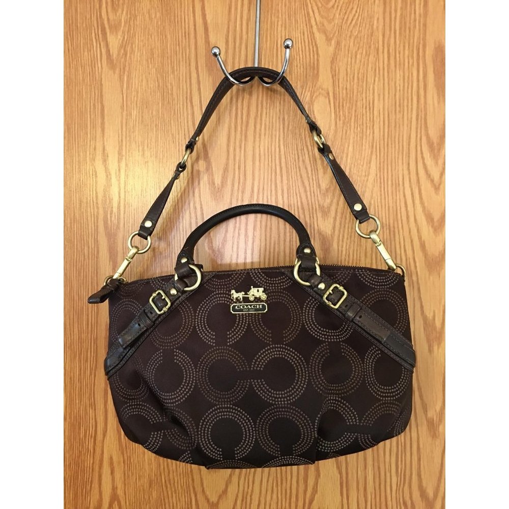 Coach Madison op art Sophia satchel shoulder bag